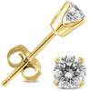 ESTATE .40CT DIAMOND 14KT YELLOW GOLD 3D CLASSIC ROUND SOLITAIRE STUD EARRINGS