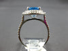 LARGE 3.48CT DIAMOND & AAA BLUE TOPAZ 14K WHITE GOLD DOUBLE HALO ENGAGEMENT RING