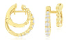 .52CT DIAMOND 14KT YELLOW GOLD CLASSIC DOUBLE HUGGIE SHARED PRONG HOOP EARRINGS