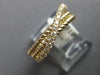ESTATE 1.33CT DIAMOND 14KT YELLOW GOLD 3D 3 ROW CRISS CROSS INFINITY LOVE RING