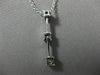 ESTATE LARGE .37CT ROUND DIAMOND 14KT WHITE GOLD 3 STONE FLOATING PENDANT #19205