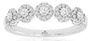 ESTATE .50CT DIAMOND 14KT WHITE GOLD 3D CLASSIC ROUND MULTI FLOWER FUN LOVE RING