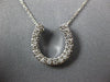 ESTATE LARGE .36CT DIAMOND 14KT WHITE GOLD HORSE SHOE LUCKY FUN PENDANT #26968