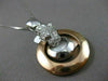 ESTATE LARGE .50CT DIAMOND FLOATING TIGER 14K WHITE & ROSE GOLD PENDANT STUNNING