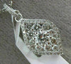 ESTATE .65CT DIAMOND 18K WHITE GOLD CLUSTER TEAR DROP LEAF HALO FLOATING PENDANT