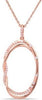ESTATE 0.16CT DIAMOND 14KT ROSE GOLD CLASSIC DOUBLE OVAL LOVE KNOT FUN PENDANT