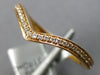 ESTATE .13CT DIAMOND 18KT ROSE GOLD 3D CLASSIC V SHAPE WEDDING ANNIVERSARY RING