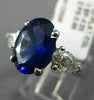 ESTATE LARGE EGL 5.03CT DIAMOND & AAA SAPPHIRE PLATINUM 3 STONE ENGAGEMENT RING