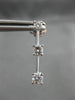 ESTATE .88CT DIAMOND 14KT WHITE GOLD PAST PRESENT FUTURE HANGING EARRINGS #14438