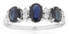 1.55CT DIAMOND & AAA SAPPHIRE 14KT WHITE GOLD 3D OVAL & ROUND 3 STONE LOVE RING