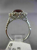 LARGE GIA 5.60CT DIAMOND & AAA RUBY PLATINUM 3D PRINCESS DIANA ENGAGEMENT RING