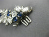 ANTIQUE 28.30CT DIAMOND & AAA SAPPHIRE PLATINUM 3D FLOWER OPEN FILIGREE BRACELET