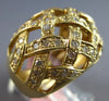 LARGE .90CT DIAMOND 14KT YELLOW GOLD 3D MULTI ROW CRISS CROSS ANNIVERSARY RING