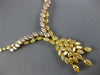 LARGE 27.42CT MULTI COLOR DIAMOND 18KT TRI COLOR GOLD MULTI LEAF TENNIS NECKLACE
