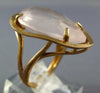 ESTATE 1.47CT AAA PINK QUARTZ 14KT ROSE GOLD 3D PEAR SHAPE SOLITAIRE FUN RING