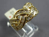 WIDE 1.36CT DIAMOND 14KT YELLOW GOLD ROUND CHANNEL CRISS CROSS ANNIVERSARY RING