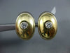 ESTATE LARGE .24CT DIAMOND 14KT 2 TONE GOLD OVAL SOLITAIRE CLIP ON EARRINGS #708