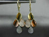 ESTATE .66CT DIAMOND 14K TRI COLOR GOLD 3D TEAR DROP LEVER BACK HANGING EARRINGS