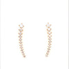 ESTATE 1.26CT DIAMOND 18KT YELLOW GOLD ROUND GRADUATING JOURNEY HANGING EARRINGS