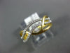ESTATE .17CT DIAMOND 18KT WHITE & YELLOW GOLD 3D MULTI ROW WAVE FUN RING