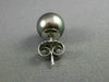 ESTATE AAA GREY TAHITIAN PEARL 14KT WHITE GOLD CLASSIC STUD EARRINGS 8mm #24419