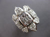 EXTRA LARGE 4.28CT DIAMOND 18KT WHITE GOLD 3D MULTI SHAPE FLOWER COCKTAIL RING