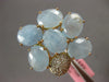 EXTRA LARGE 15.25CT DIAMOND & AAA BLUE QUARTZ 14KT WHITE & ROSE GOLD FLOWER RING