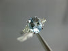 ESTATE 1.42CT DIAMOND & AAA AQUAMARINE 14KT WHITE GOLD 3D OVAL ENGAGEMENT RING