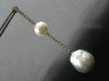 EXTRA LARGE 1.7CT DIAMOND & AAA SOUTH SEA PEARL 18K YELLOW GOLD HANGING EARRINGS