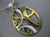 ESTATE LARGE .32CT DIAMOND 18KT WHITE & YELLOW GOLD OVAL CRISS CROSS FUN PENDANT