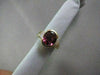ANTIQUE WIDE 3.34CT DIAMOND & AAA PINK TOURMALINE 14KT YELLOW GOLD COCKTAIL RING