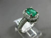 WIDE 1.30CT DIAMOND & AAA EMERALD 14K WHITE GOLD OVAL HALO ENGAGEMENT RING #2453