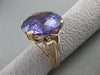 ANTIQUE LARGE 23CT AAA AMETHYST 14KT YELLOW GOLD FILIGREE SOLITAIRE RING #21473