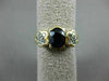 ESTATE WIDE .80CT DIAMOND & AAA SAPPHIRE 14KT 2 TONE GOLD SEMI BEZEL FLOWER RING