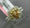 ESTATE WIDE .80CT FANCY DIAMOND 18KT TWO TONE GOLD SQUARE FLOWER FRIENDSHIP RING