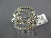 ESTATE LARGE 1.80CT DIAMOND 18K WHITE GOLD ROUND & PEAR SHAPE DOUBLE FLOWER RING