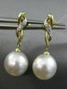 ESTATE DIAMOND 14K WHITE & YELLOW GOLD SOUTH SEA PEARL INFINITY HANGING EARRINGS