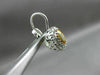 ESTATE 2.33CT DIAMOND & YELLOW SAPPHIRE 14KT WHITE GOLD OVAL LEVERBACK EARRINGS