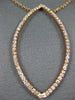 ESTATE LARGE .40CT DIAMOND 14K ROSE GOLD OPEN MARQUISE SHAPE LEAF NECKLACE 26825