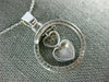 ESTATE .70CT DIAMOND 14K WHITE GOLD CIRCLE OF LIFE DOUBLE HEART LOVE PENDANT 504