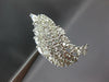 ESTATE LARGE 5.0CT DIAMOND 14K WHITE GOLD 3D MULTI LEAF CLIP ON HANGING EARRINGS