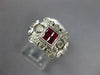ESTATE WIDE 1.05CT DIAMOND & AAA RUBY 18KT WHITE GOLD PRINCESS & ROUND FUN RING