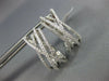 ESTATE WIDE .73CT DIAMOND 18K WHITE GOLD 3D CRISS CROSS CLIP ON HANGING EARRINGS