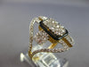 LARGE 1.23CT DIAMOND & ENAMEL 14KT YELLOW 3D GOLD ROUND CLUSTER SQUARE FUN RING