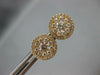 ESTATE .85CT DIAMOND 18KT YELLOW GOLD CLUSTER INVISIBLE HALO EARRING JACKET SET