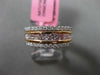 ESTATE WIDE 1.15CT WHITE & PINK DIAMOND 18KT WHITE & ROSE GOLD ANNIVERSARY RING