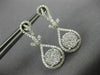ESTATE LARGE 1.63CT DIAMOND 18KT WHITE GOLD 3D TEAR DROP LEAF HANGING EARRINGS