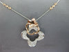 LARGE .78CT DIAMOND 14KT WHITE & ROSE GOLD 3D 4 LEAF CLOVER BY THE YARD NECKLACE