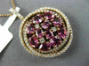 LARGE 3.23CT DIAMOND & AAA PINK SAPPHIRE 14KT ROSE GOLD CIRCULAR CLUSTER PENDANT