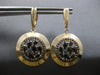 ANTIQUE LARGE 1.90CT AAA ONYX 14K ROSE GOLD 3D LEVERBACK HANGING EARRINGS #27935